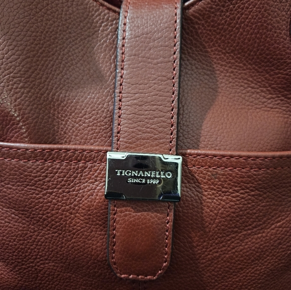 Tignanello Dark Red Leather Shoulder Bag - Picture 3 of 16